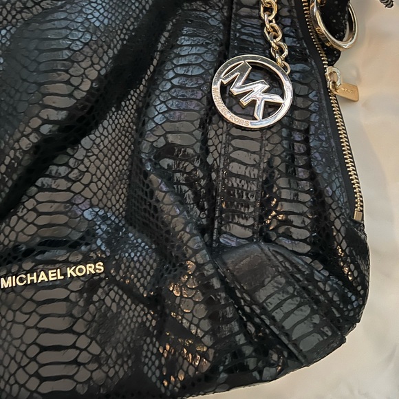 Michael Michael Kors Python Embossed Leather Medium Lilly Chain Tote - Picture 4 of 7